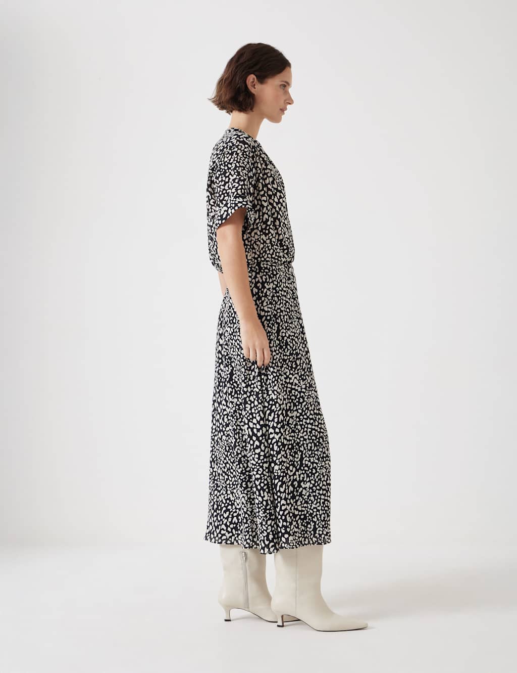 Leopard Print Button Front Midi Shirt Dress 4 of 5