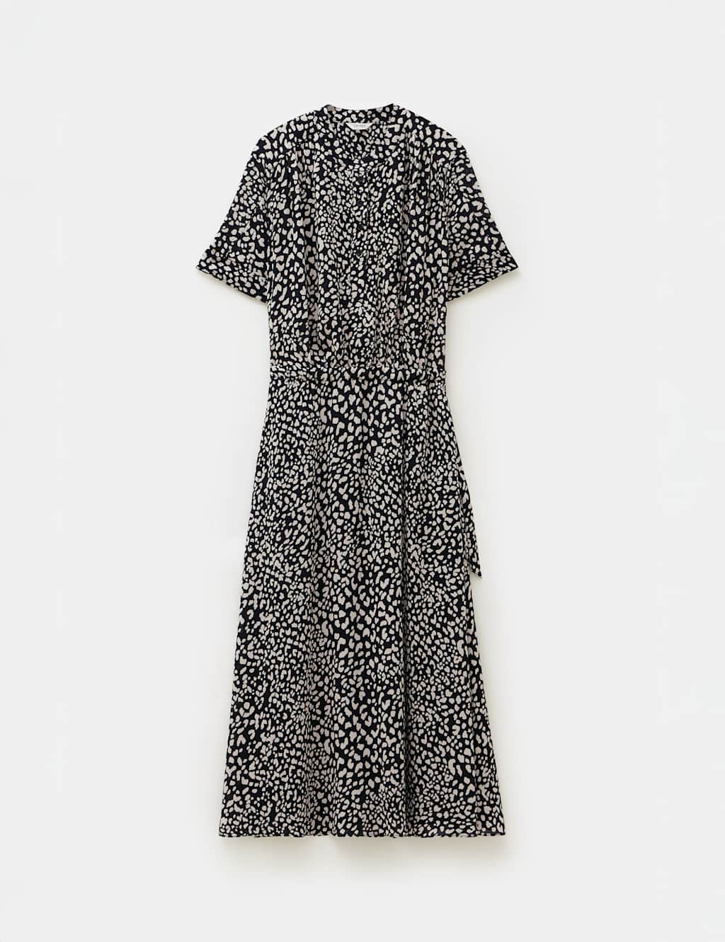 Leopard Print Button Front Midi Shirt Dress 2 of 5