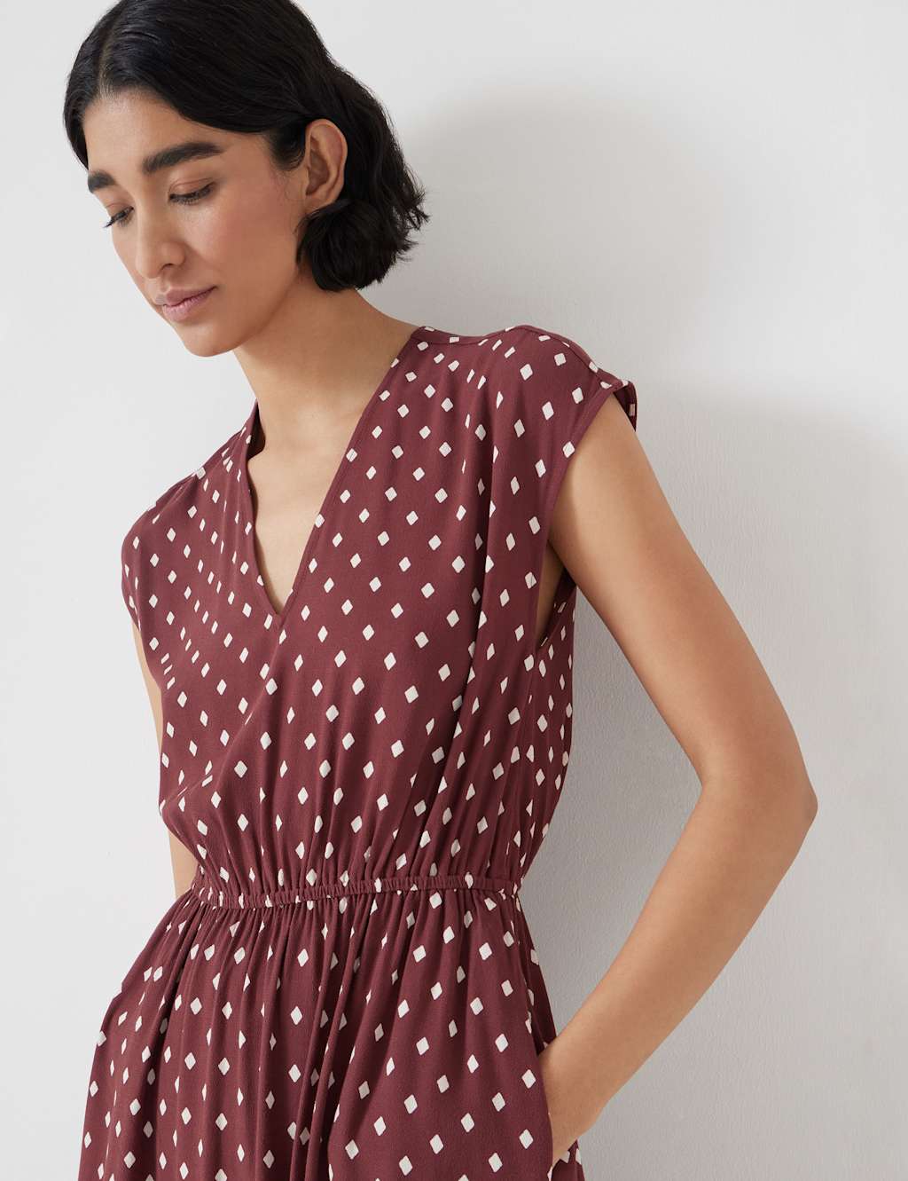 Geometric Print Maxi Waisted Relaxed Dress 3 of 5