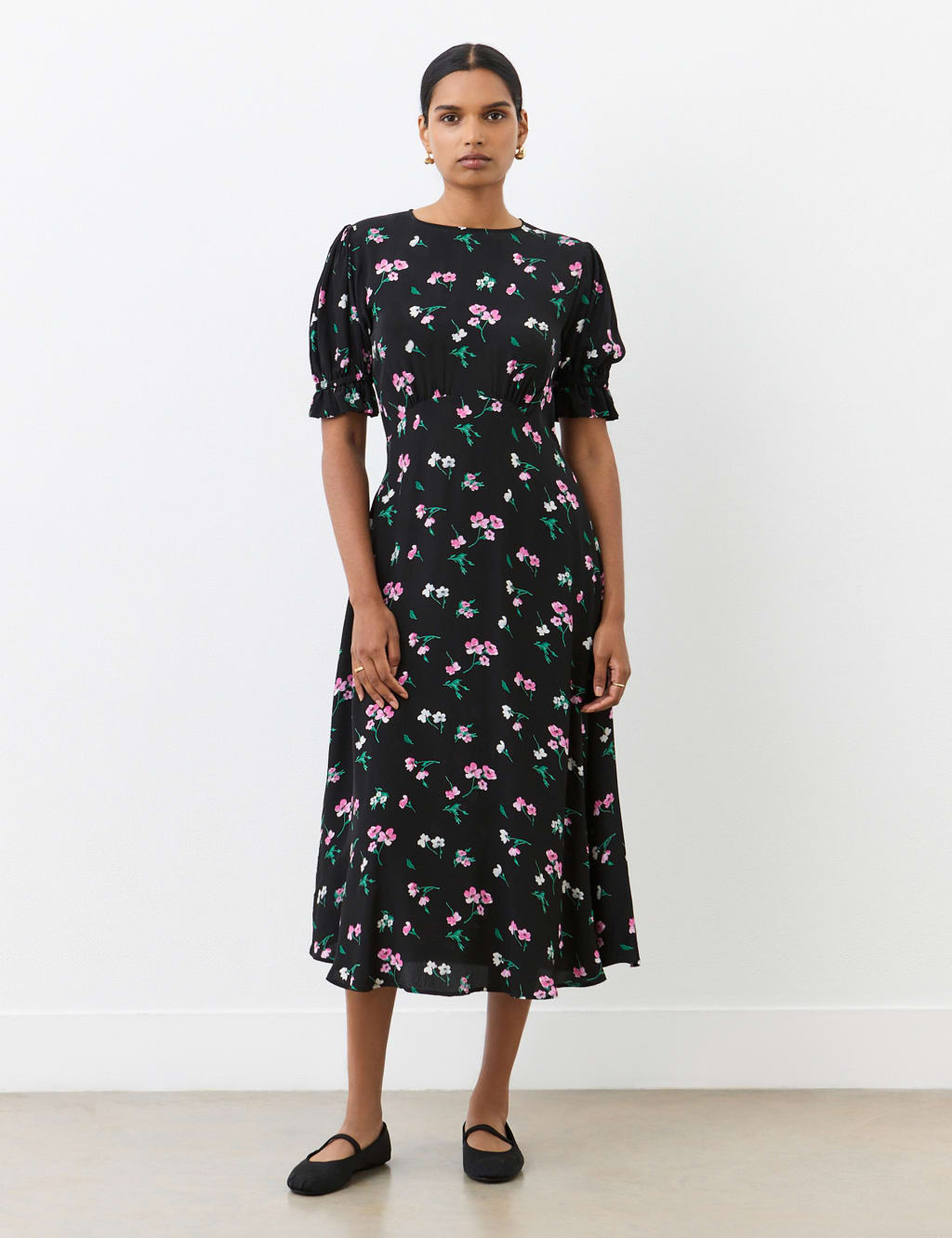 Floral midi tea dress uk deals