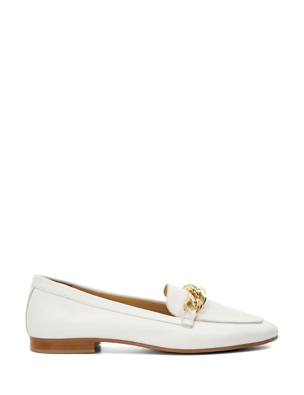 Leather Chain Detail Flat Loafers 1 of 4