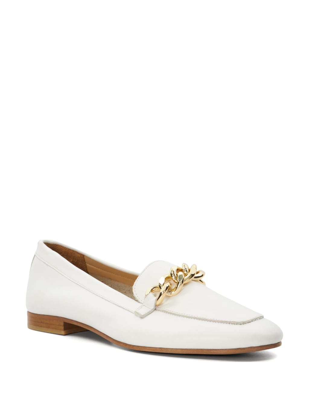 Leather Chain Detail Flat Loafers 2 of 4