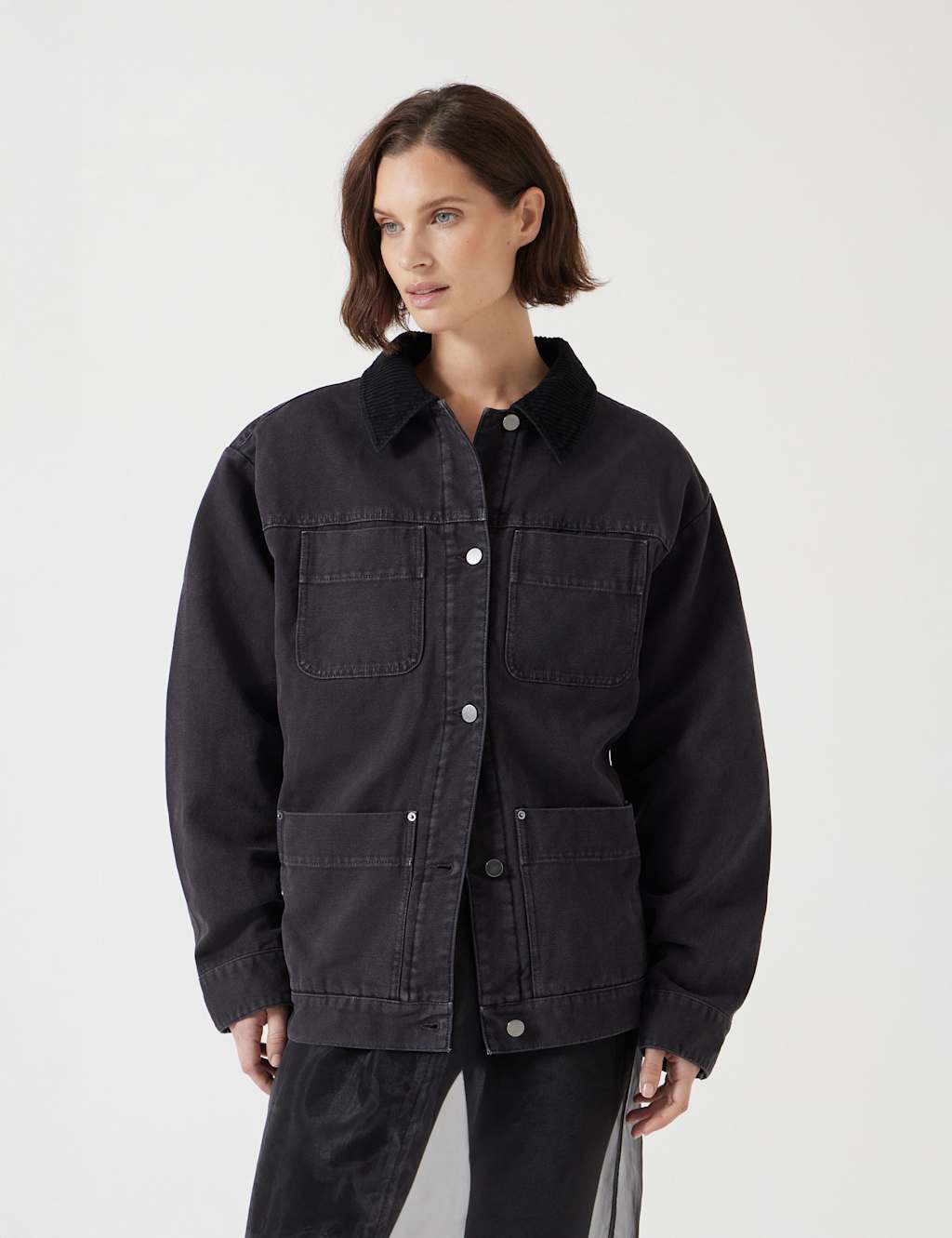 Pure Cotton Oversized Trucker Jacket 1 of 5