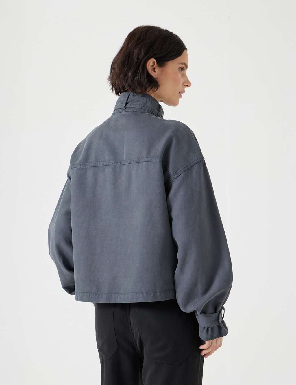 Cotton Blend Relaxed Utility Jacket 3 of 6