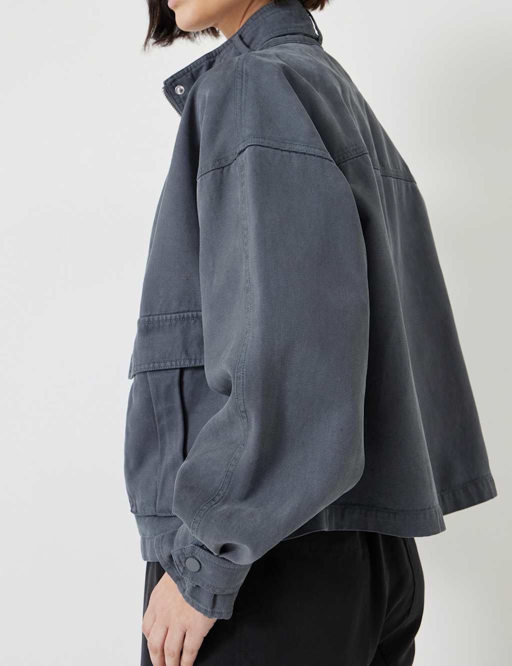 Cotton Blend Relaxed Utility Jacket 4 of 6