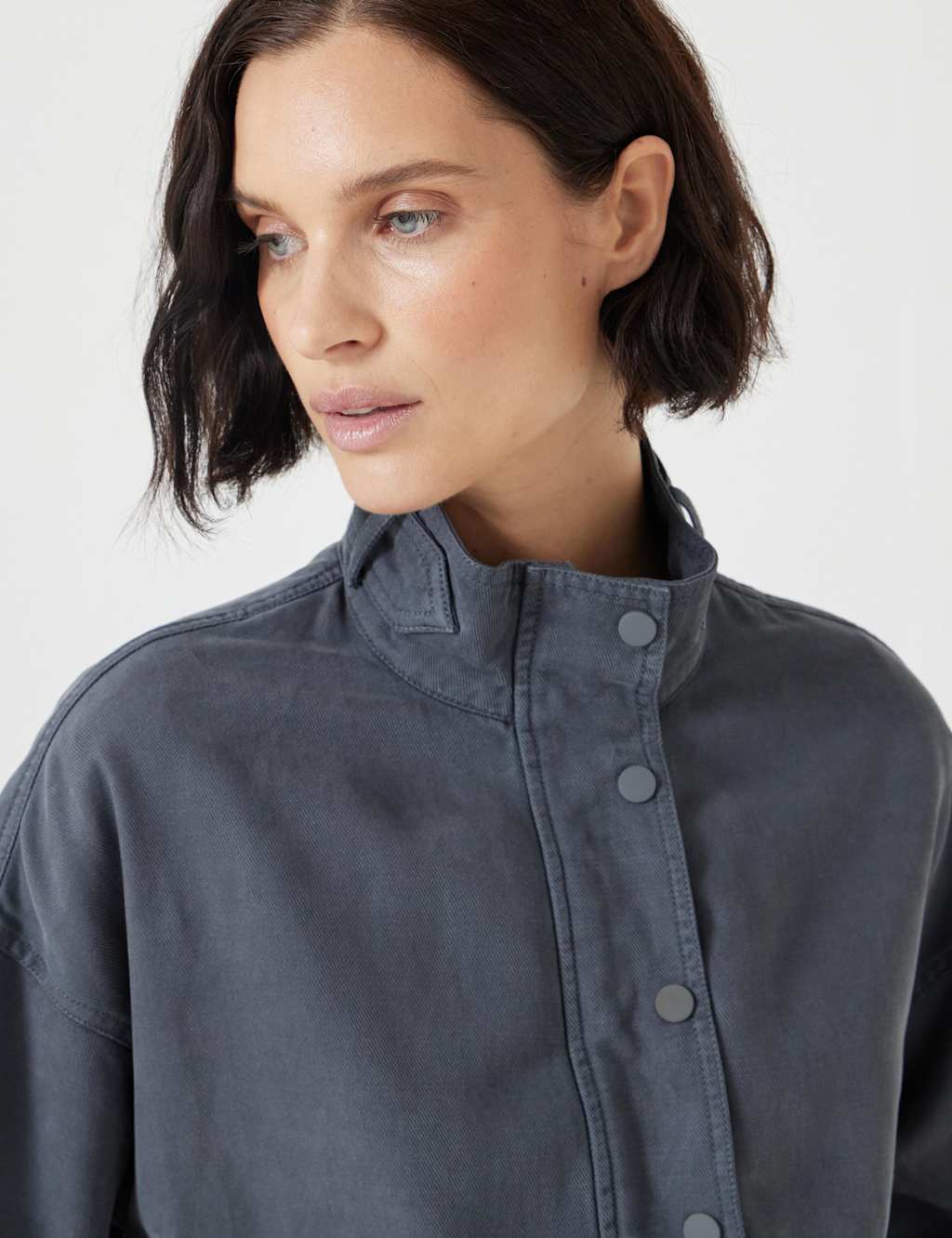 Cotton Blend Relaxed Utility Jacket 5 of 6
