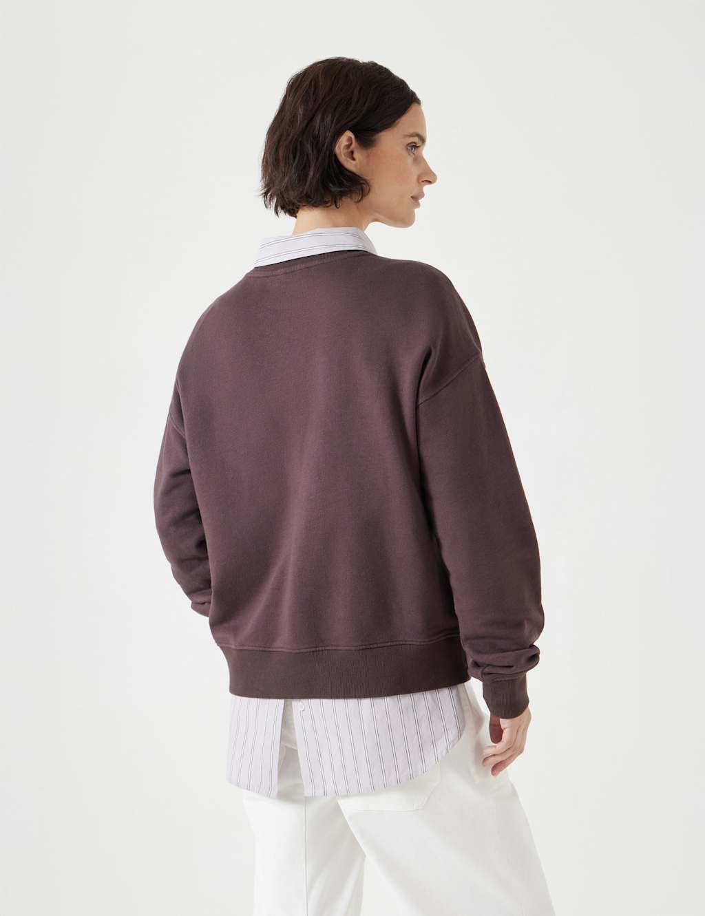 Pure Cotton Crew Neck Slogan Sweatshirt 3 of 6