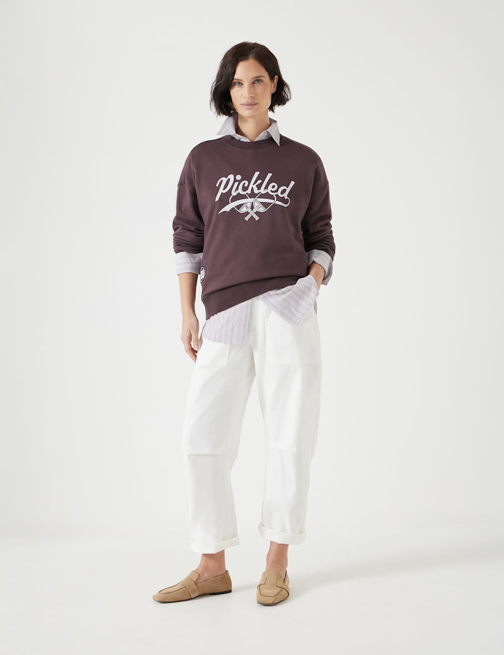 Pure Cotton Crew Neck Slogan Sweatshirt 5 of 6