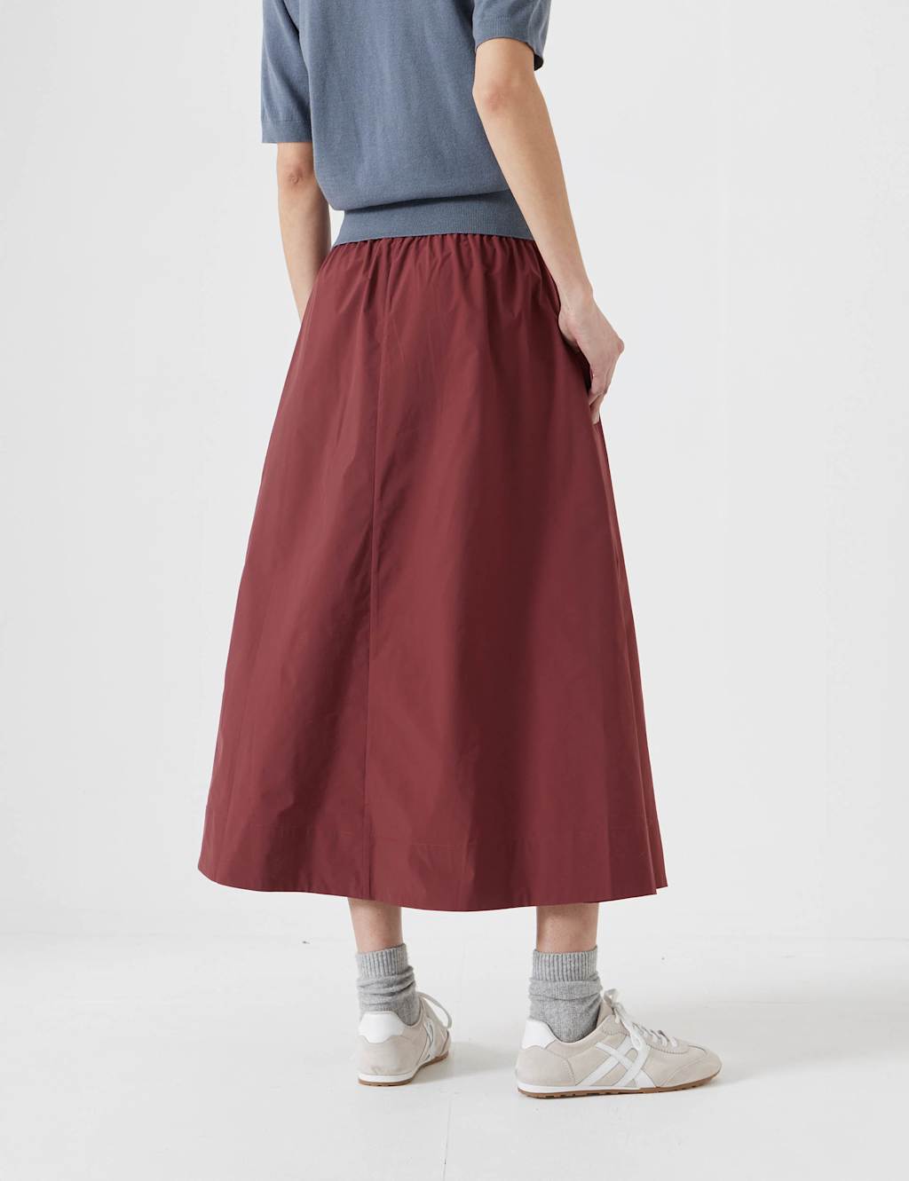 Pull On Drawstring Midi Skirt 3 of 4