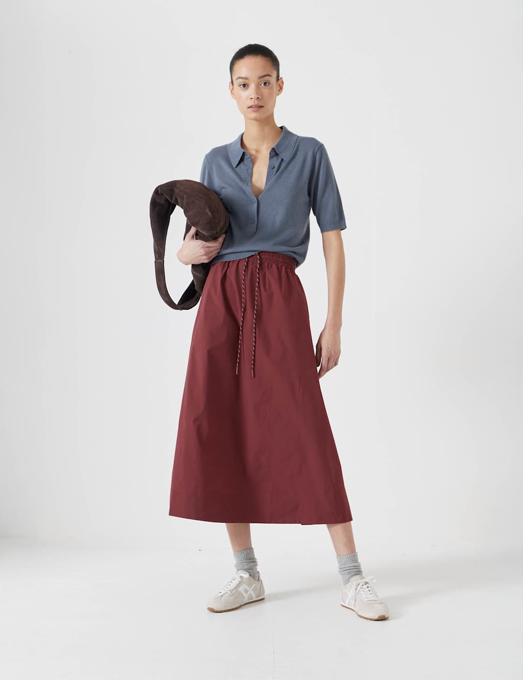 Pull On Drawstring Midi Skirt 4 of 4