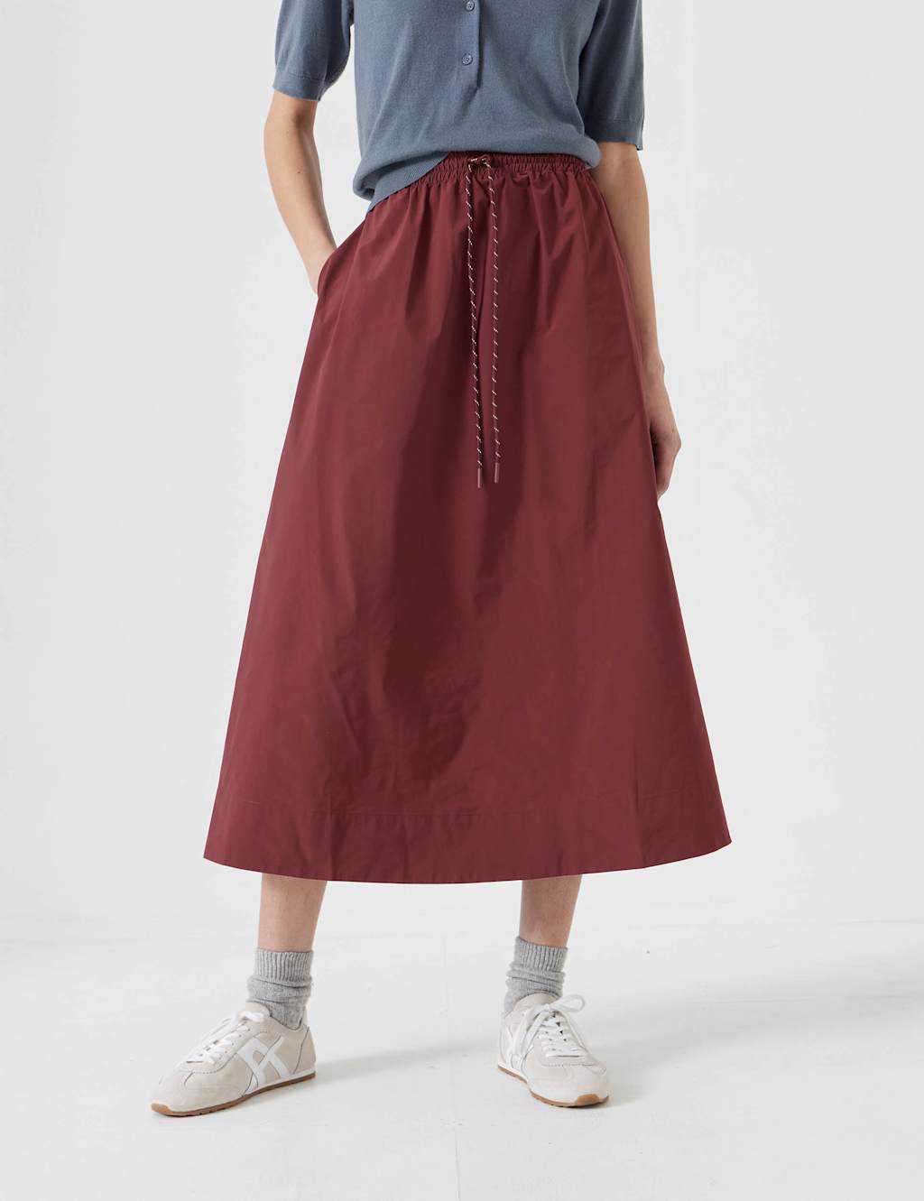 Pull On Drawstring Midi Skirt 5 of 5