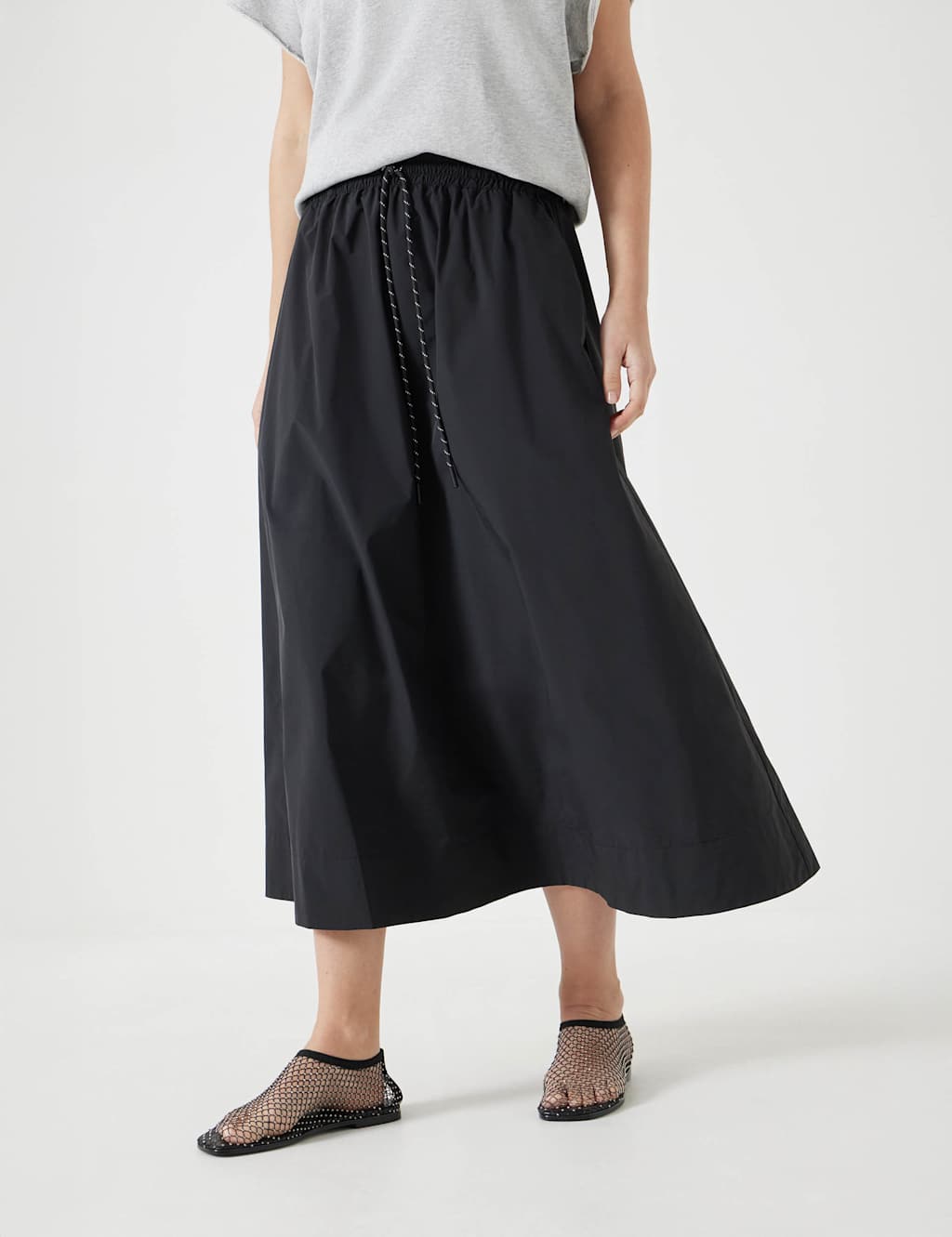 Pull On Drawstring Midi Skirt 1 of 5