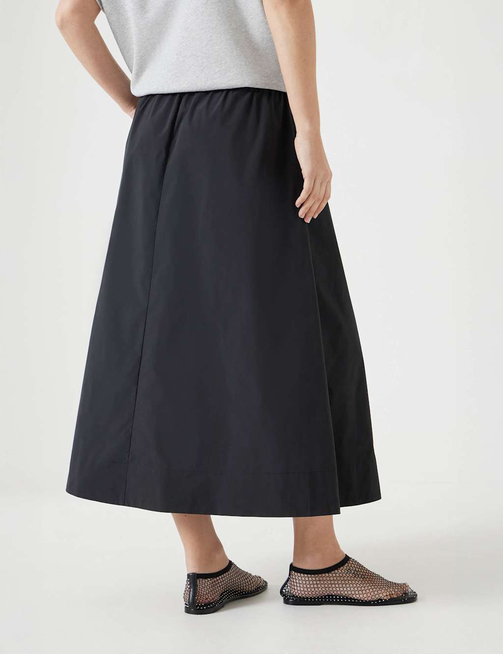 Pull On Drawstring Midi Skirt 3 of 5
