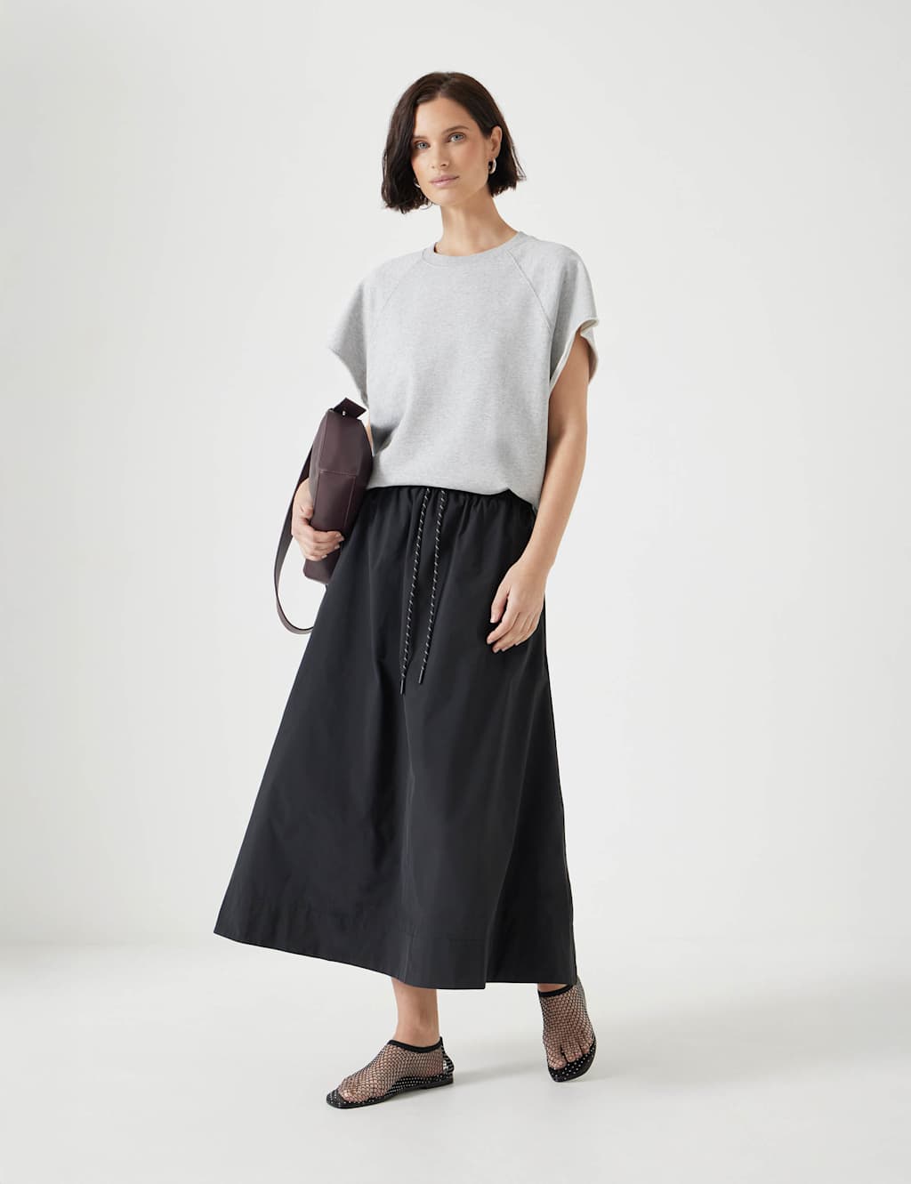 Pull On Drawstring Midi Skirt 4 of 5