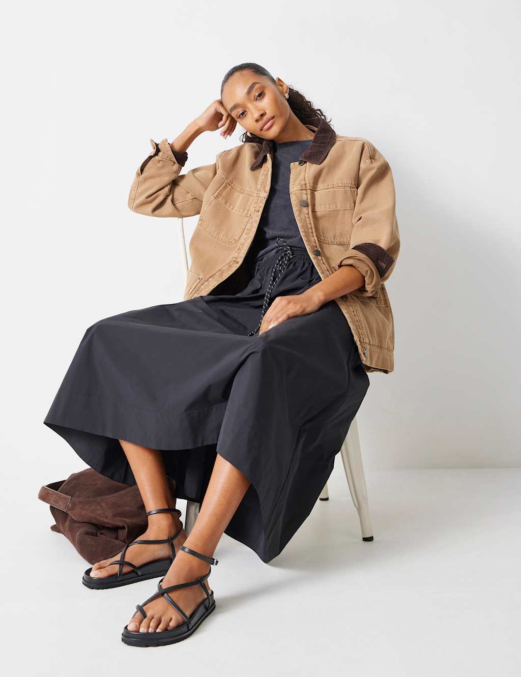 Pull On Drawstring Midi Skirt 5 of 5
