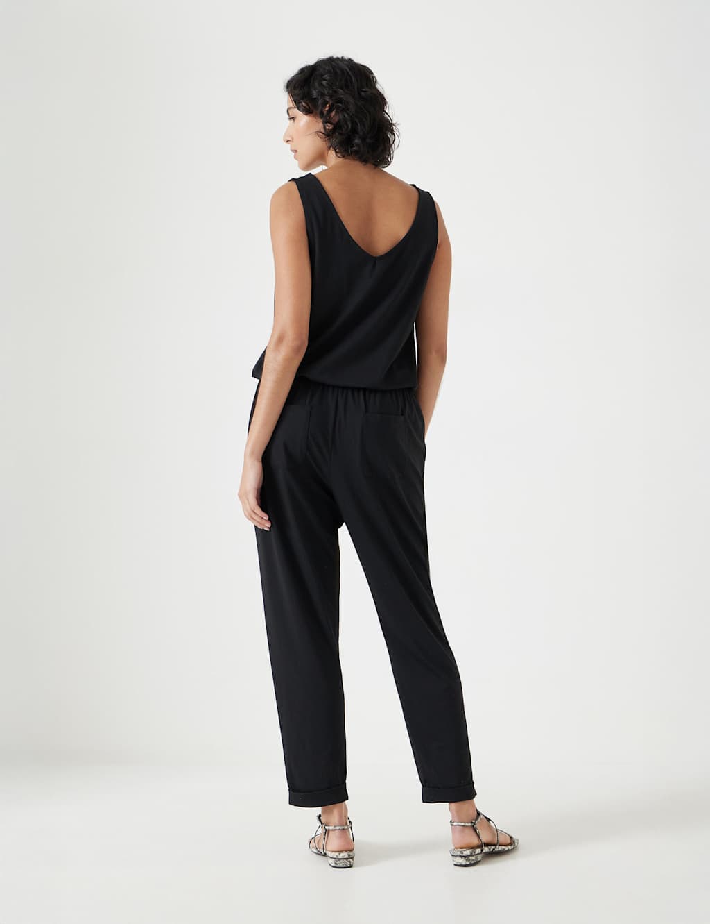 Cotton Blend Jersey Cropped Jumpsuit 5 of 6
