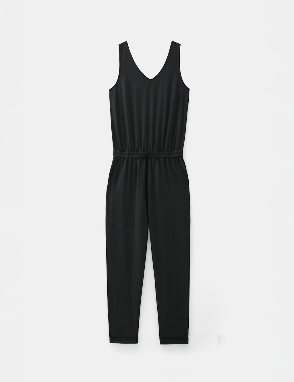 Cotton Blend Jersey Cropped Jumpsuit 2 of 6