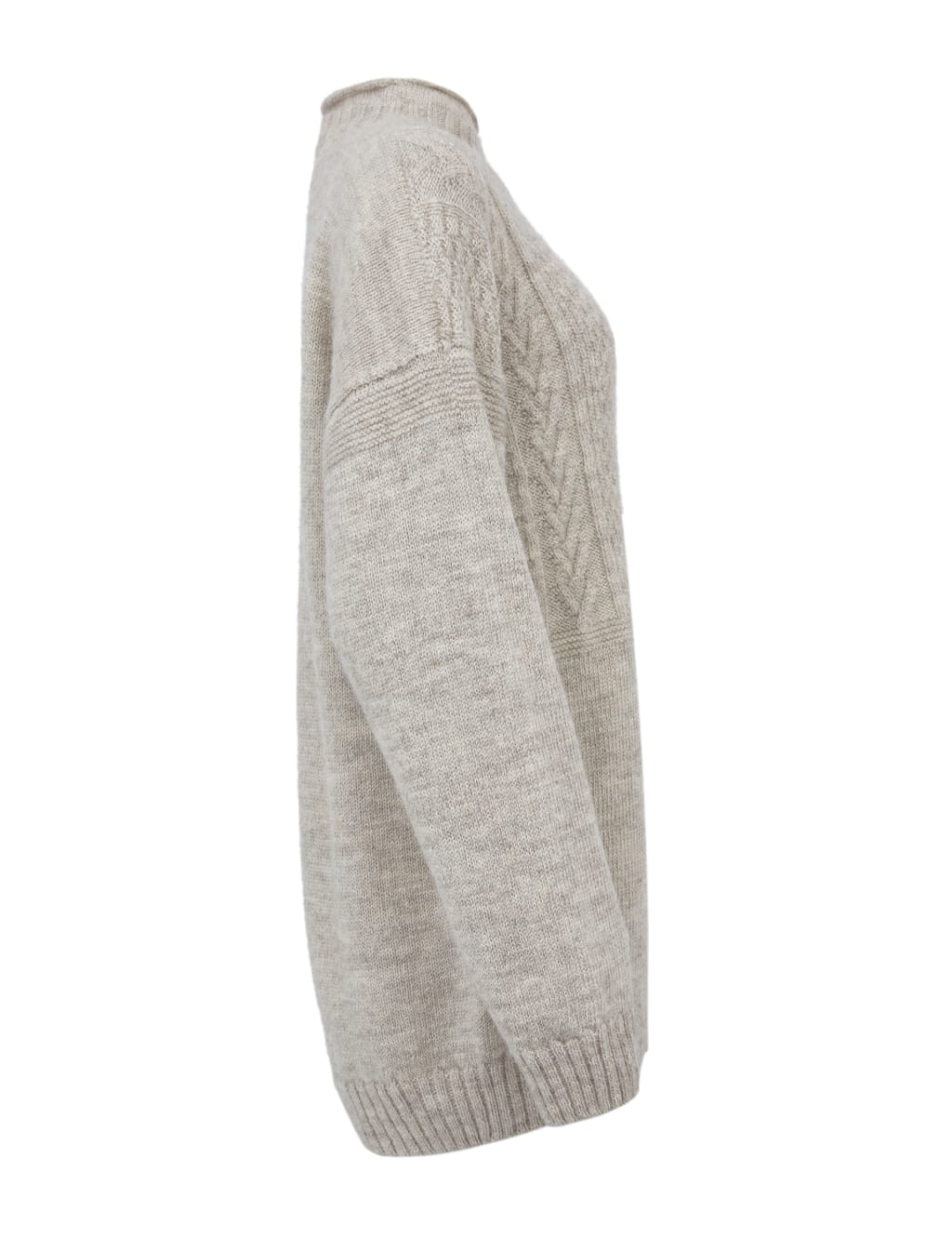 Pure Wool Cable Knit Funnel Neck Jumper 2 of 8