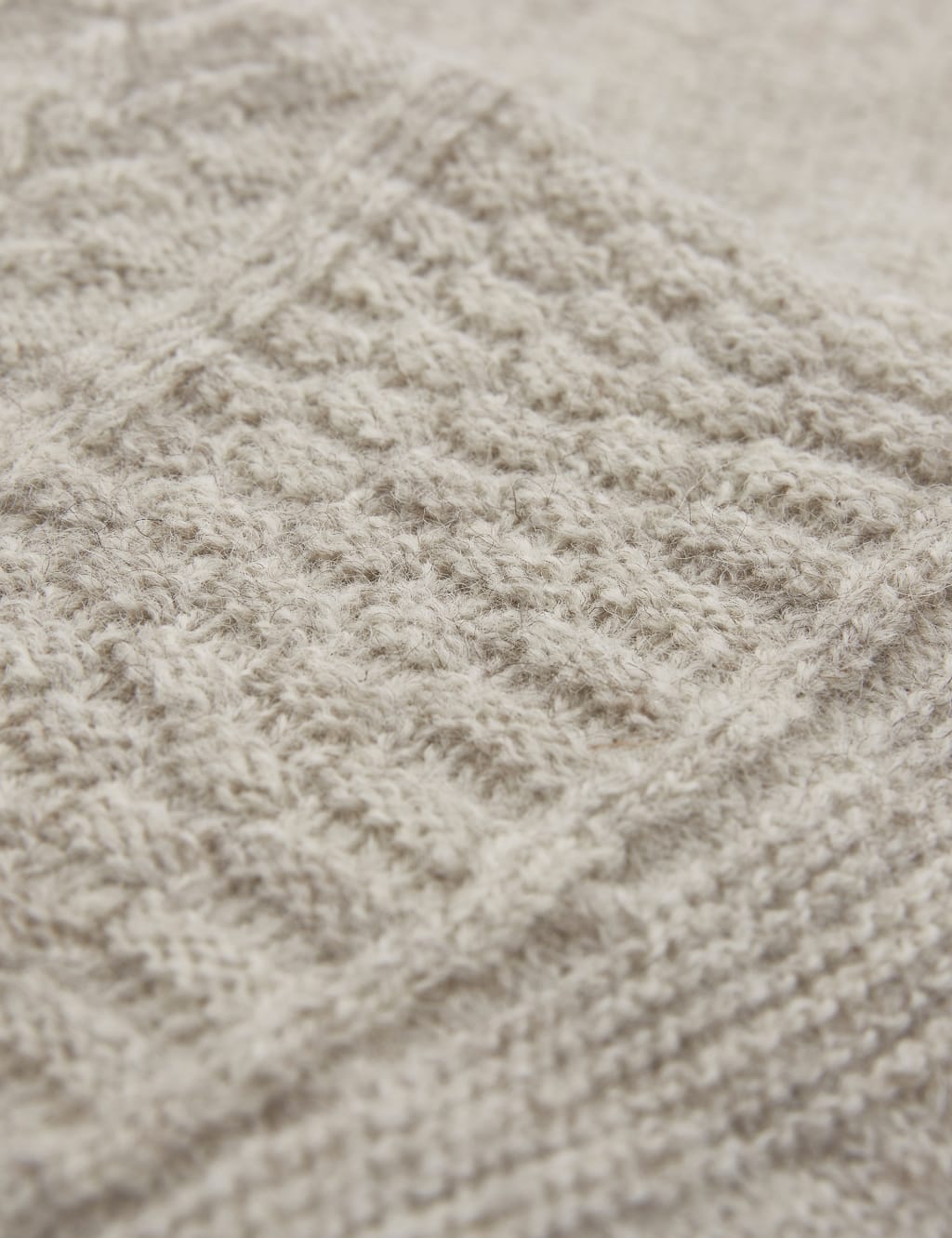 Pure Wool Cable Knit Funnel Neck Jumper 7 of 8