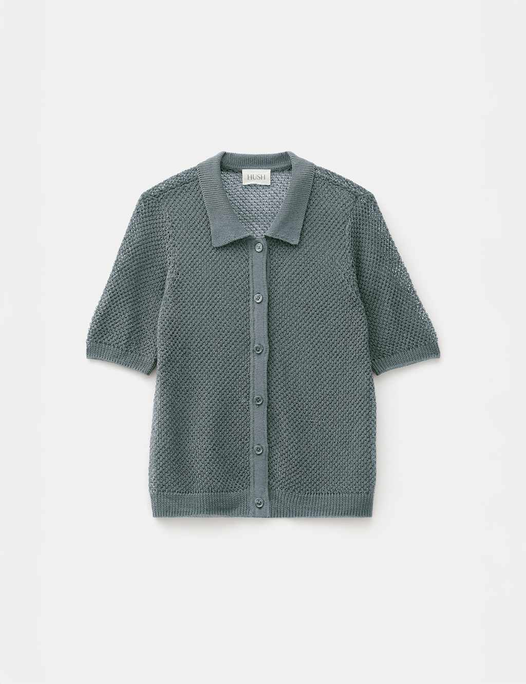 Cotton Rich Textured Collared Knitted Top 2 of 5