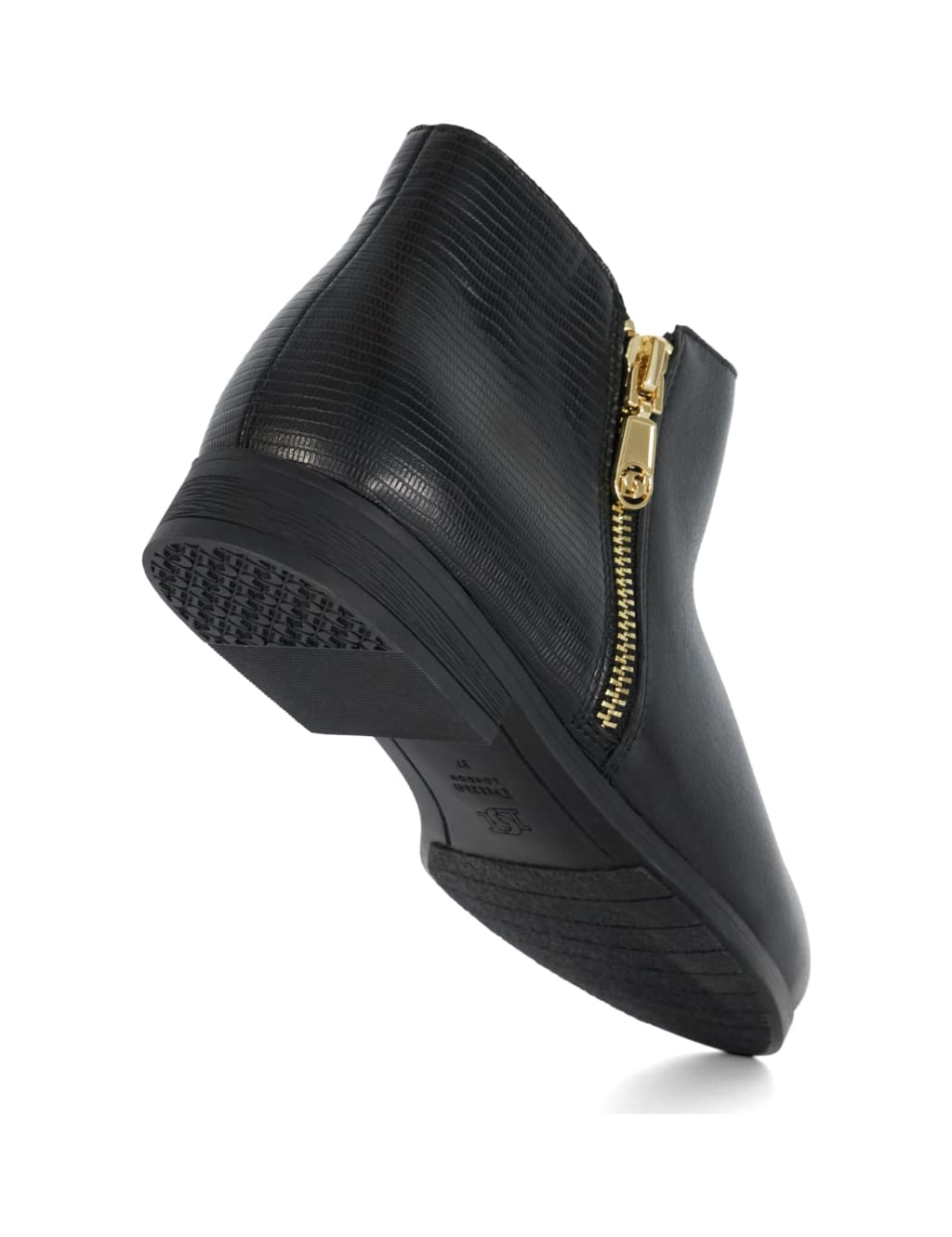 Wide Fit Leather Croc Flat Ankle Boots Dune London M S