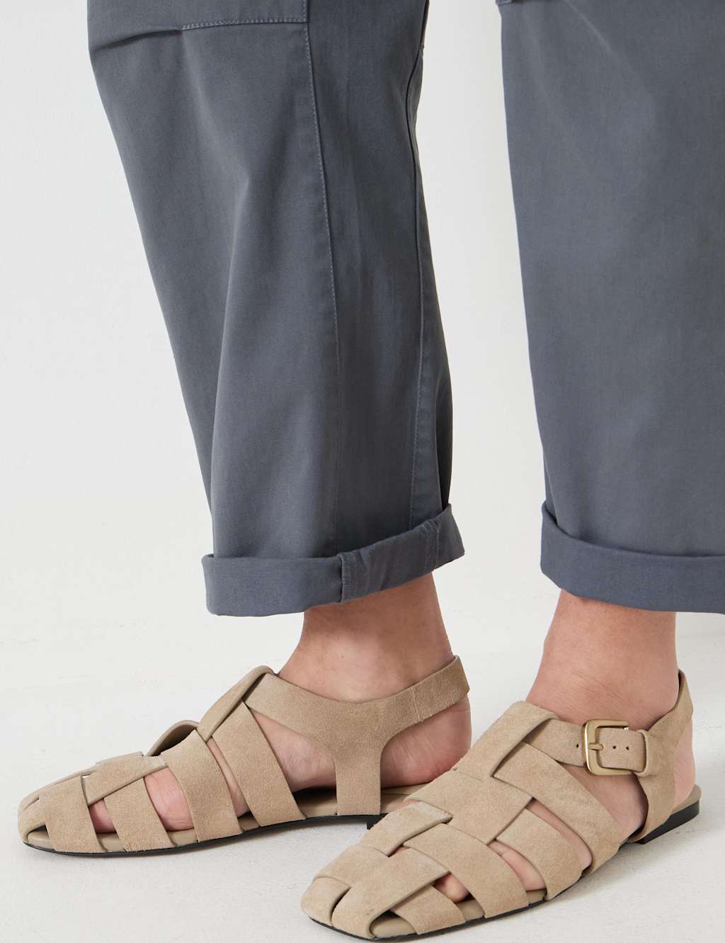 Leather Ankle Strap Fisherman Sandals 2 of 5