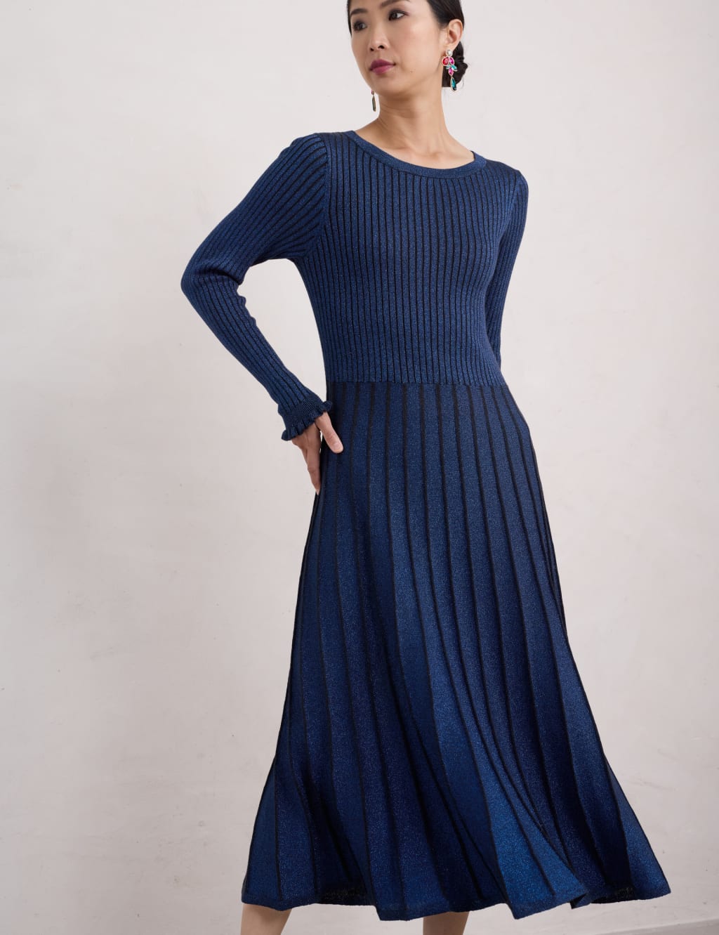 Cotton Rich Sparkly Midi Skater Dress 1 of 5