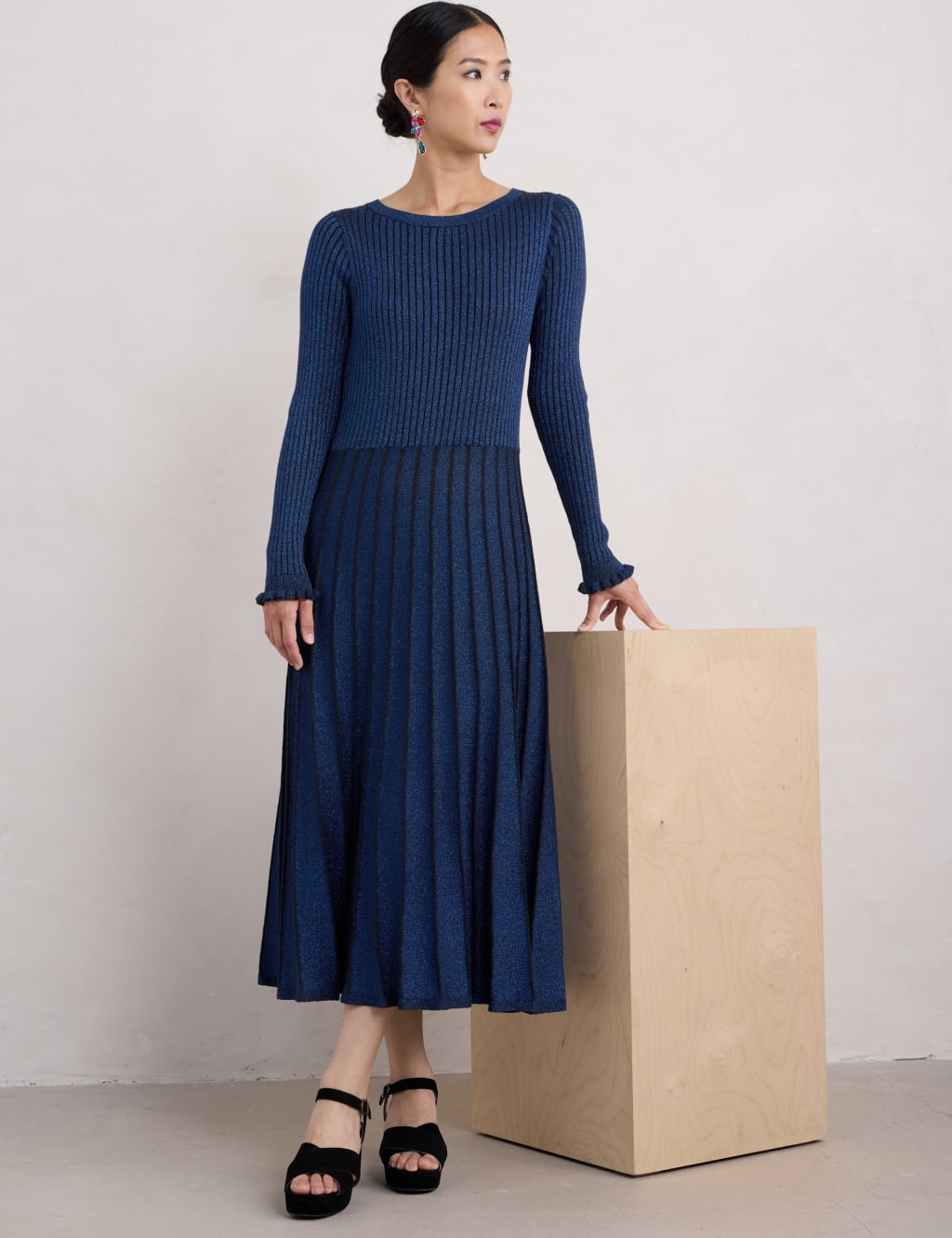 Cotton Rich Sparkly Midi Skater Dress 4 of 5