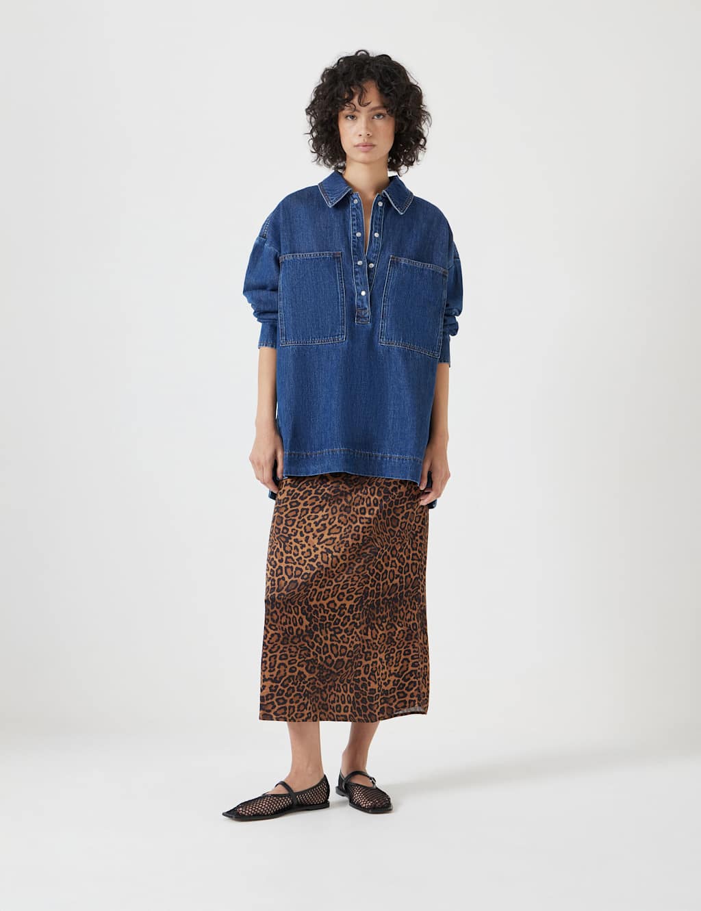 Denim Oversized Pullover Shirt 5 of 5