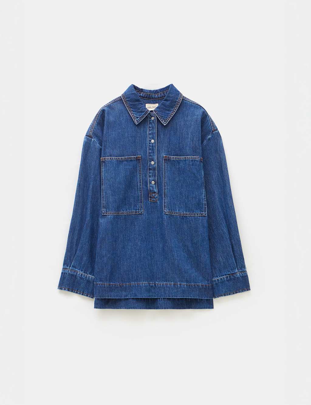 Denim Oversized Pullover Shirt 2 of 5