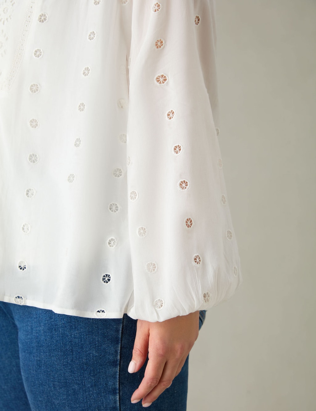 Broderie Embroidered Notch Neck Blouse | Live Unlimited Broderie Embroidered Notch Neck Blouse | Live Unlimited