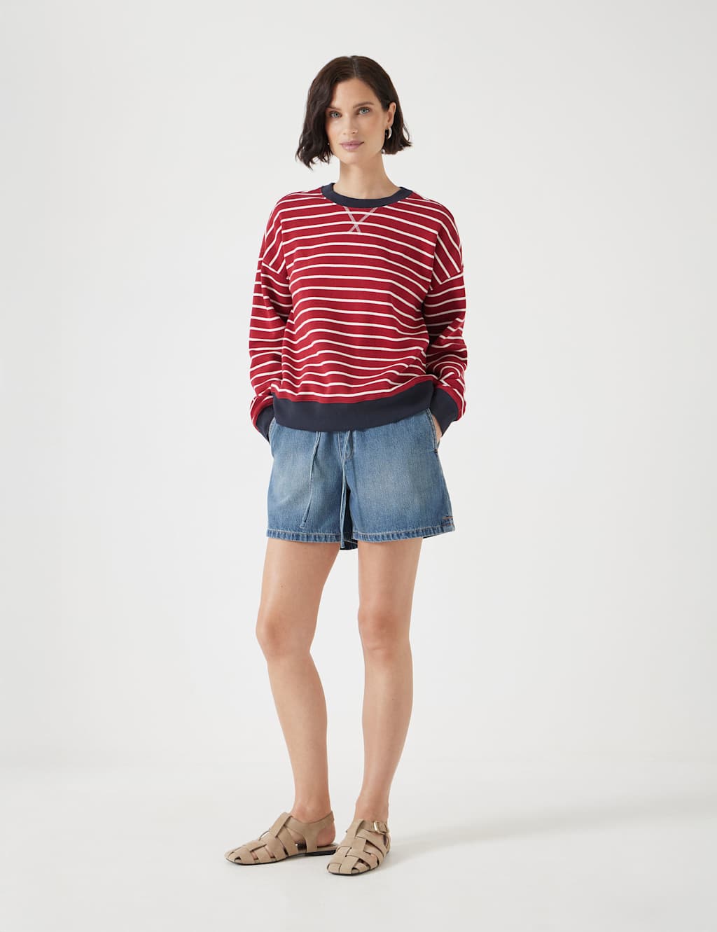 Pure Cotton Striped Sweatshirt 4 of 5