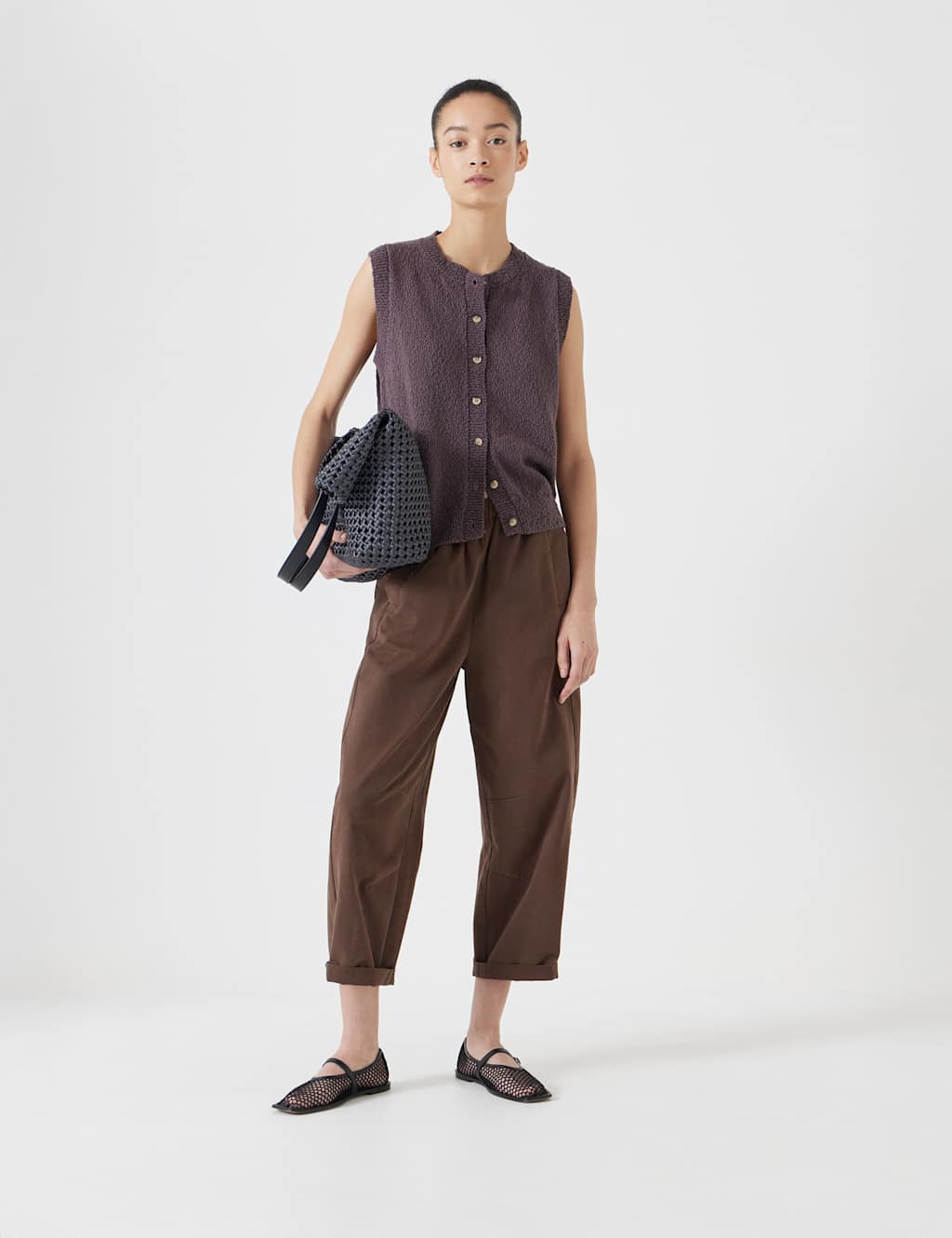 Pure Cotton Button Through Knitted Vest 4 of 5