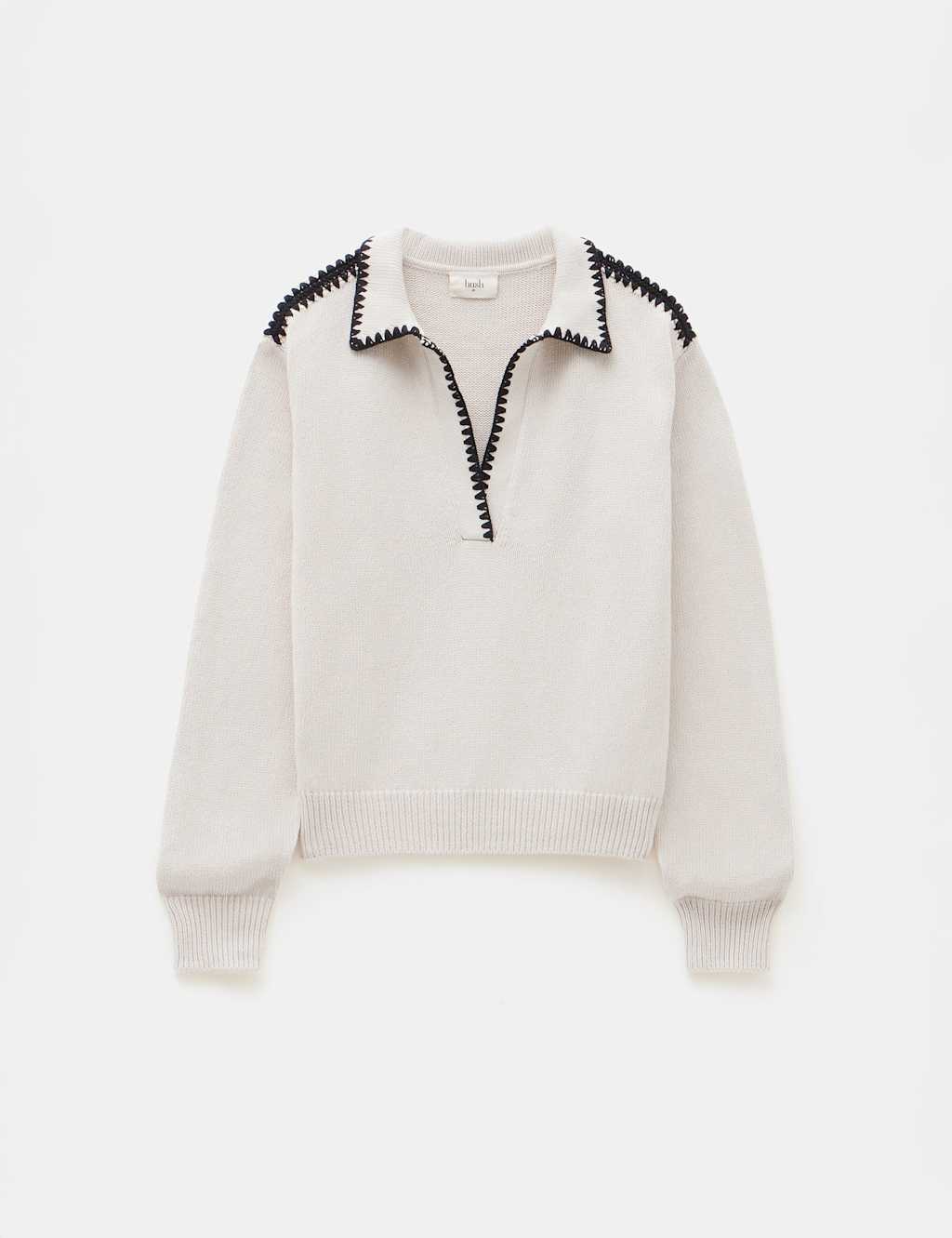 Pure Cotton Textured Collared Jumper 2 of 5