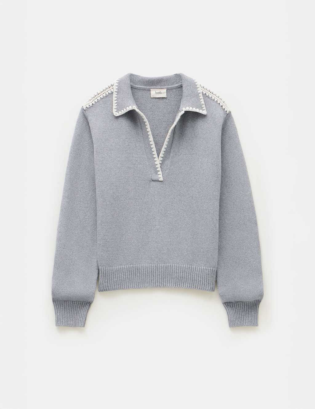 Pure Cotton Textured Collared Jumper 2 of 5