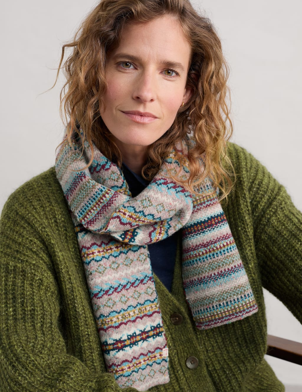 Wool Rich Knitted Scarf 1 of 4
