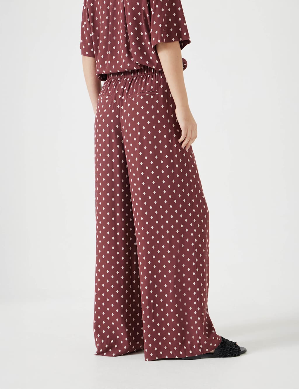 Geometric Print Drawstring Wide Leg Trousers 4 of 4