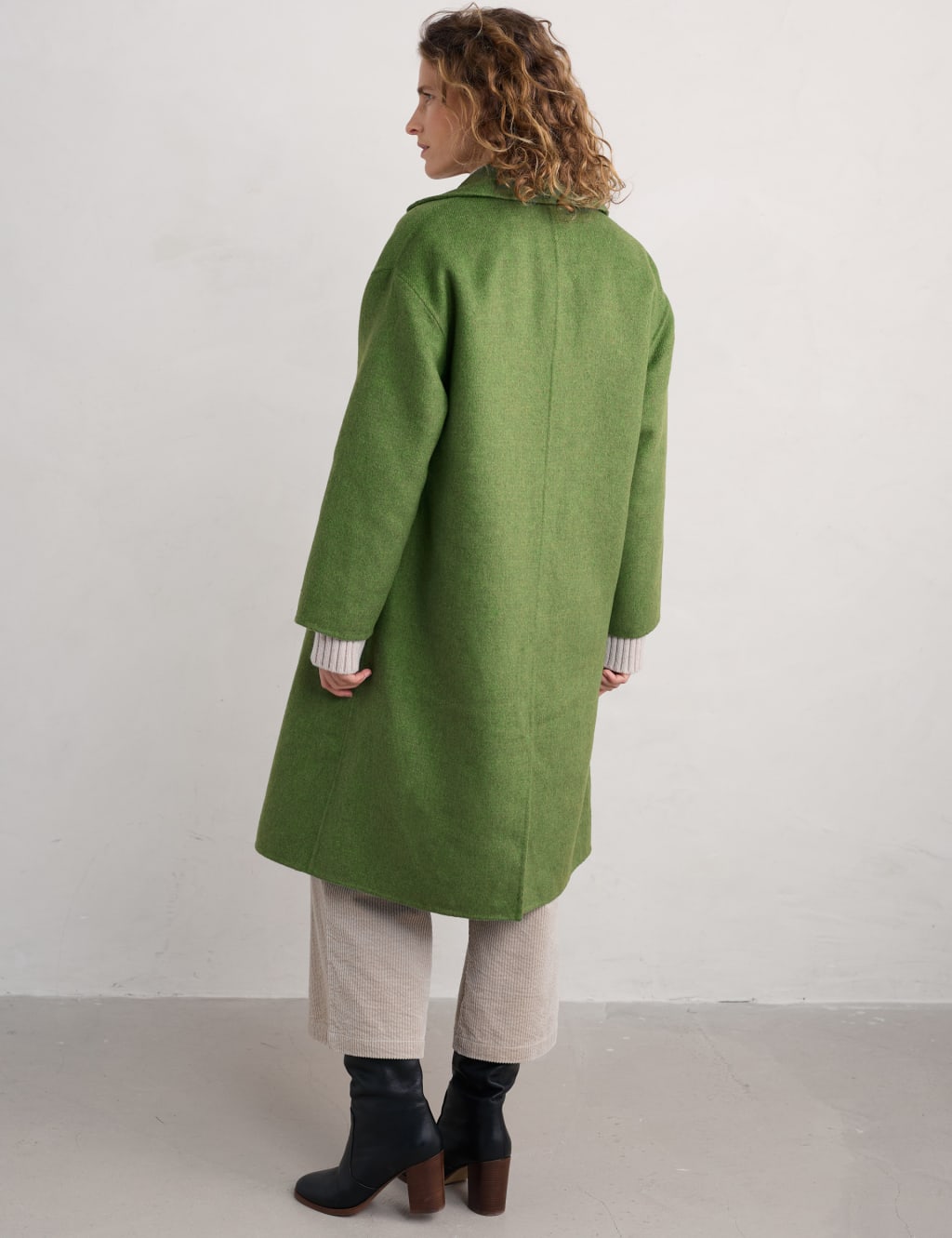 Wool Blend Single Breasted Longline Duster Coat Seasalt Cornwall M S