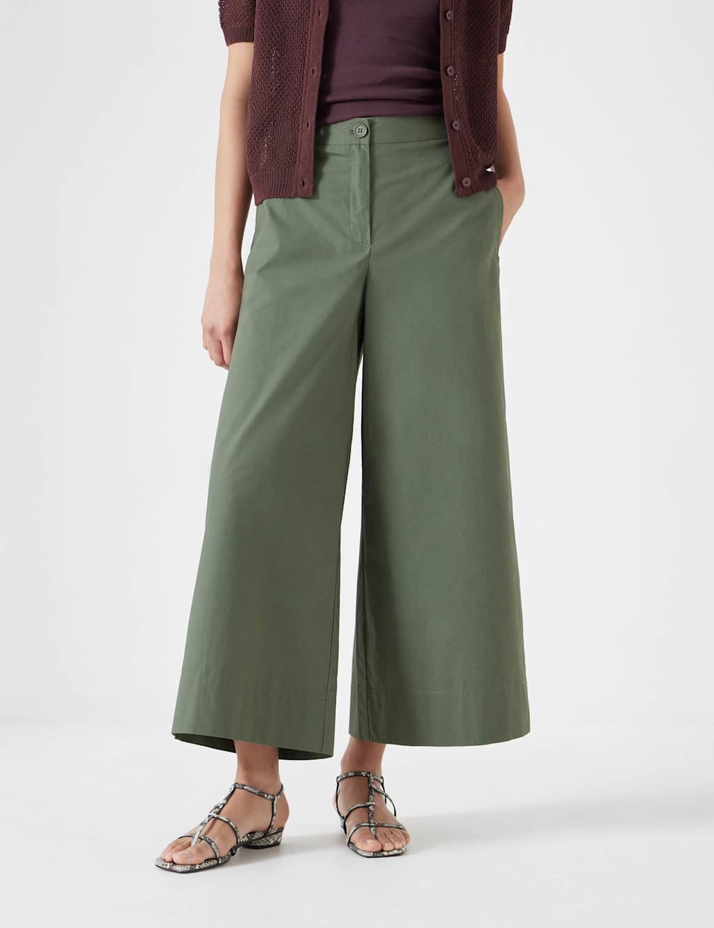 Pure Cotton Wide Leg Cropped Chinos 5 of 5