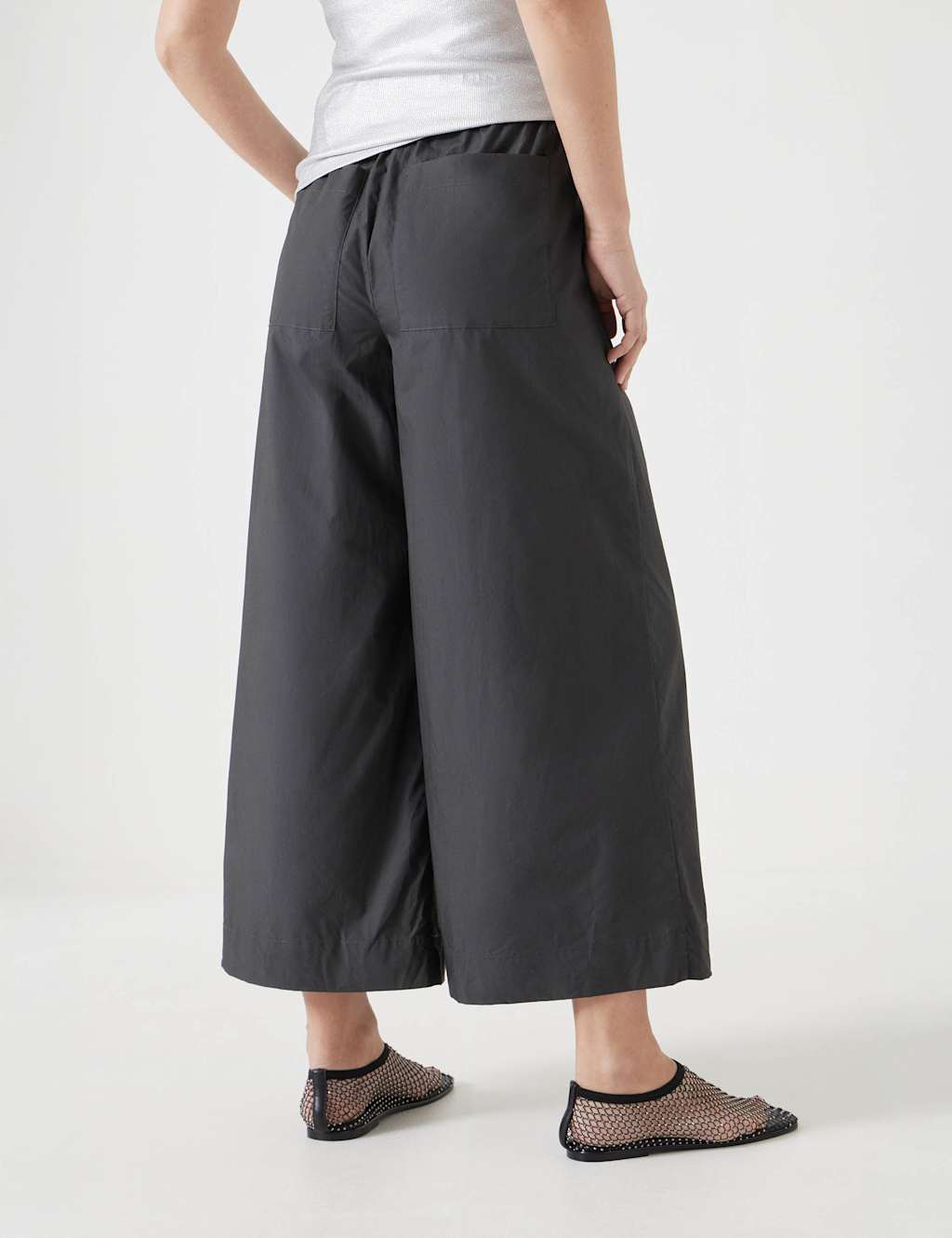 Pure Cotton Wide Leg Cropped Chinos 3 of 4