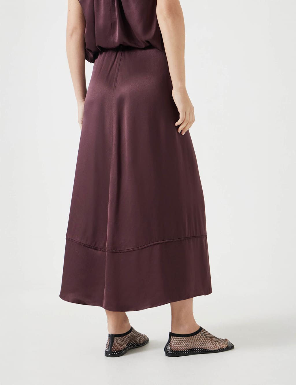 Satin Maxi A-Line Skirt 3 of 4