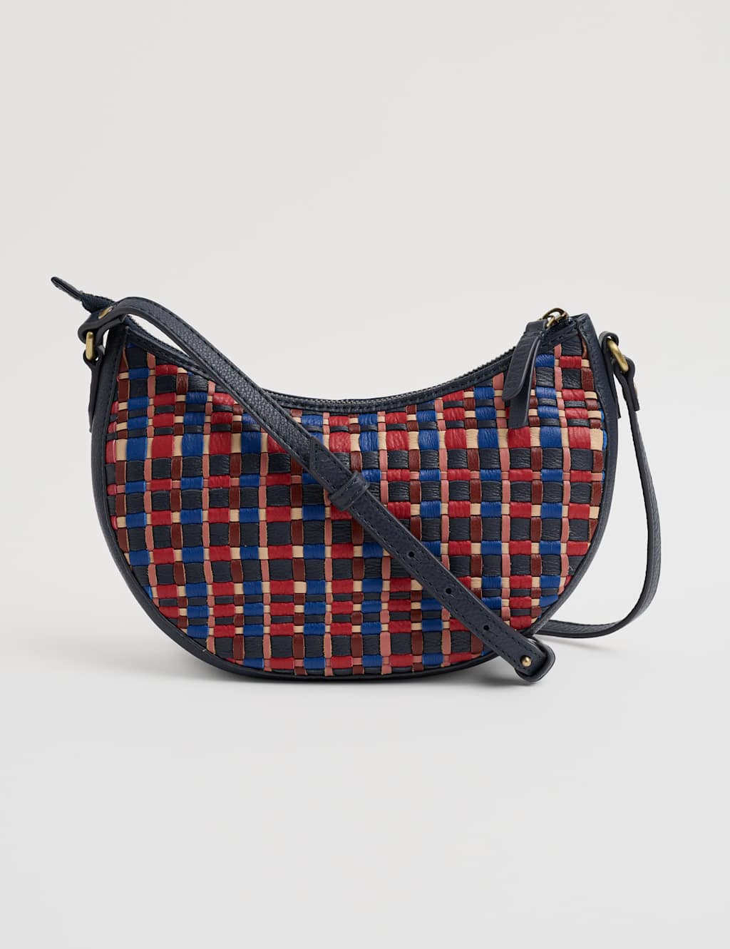 Leather Checked Cross Body Bag 2 of 6
