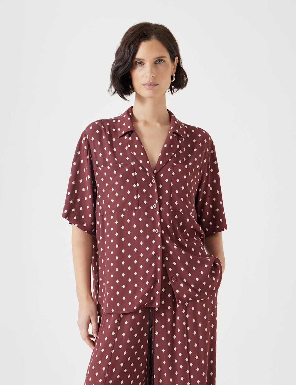 Geometric Revere Collar Relaxed Shirt 5 of 5
