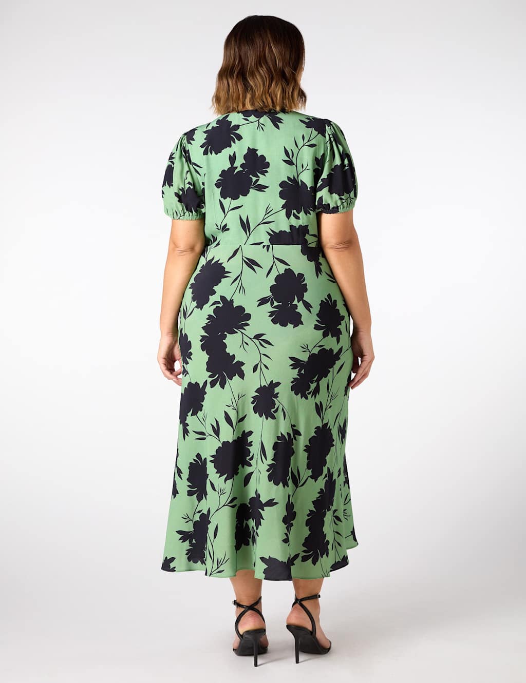 Floral V-Neck Midi Tea Dress 3 of 5