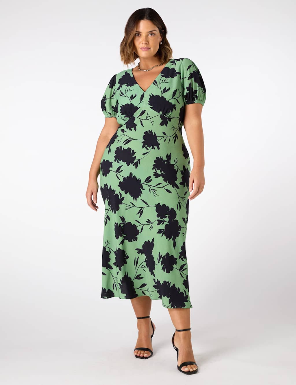 Floral V-Neck Midi Tea Dress 5 of 5