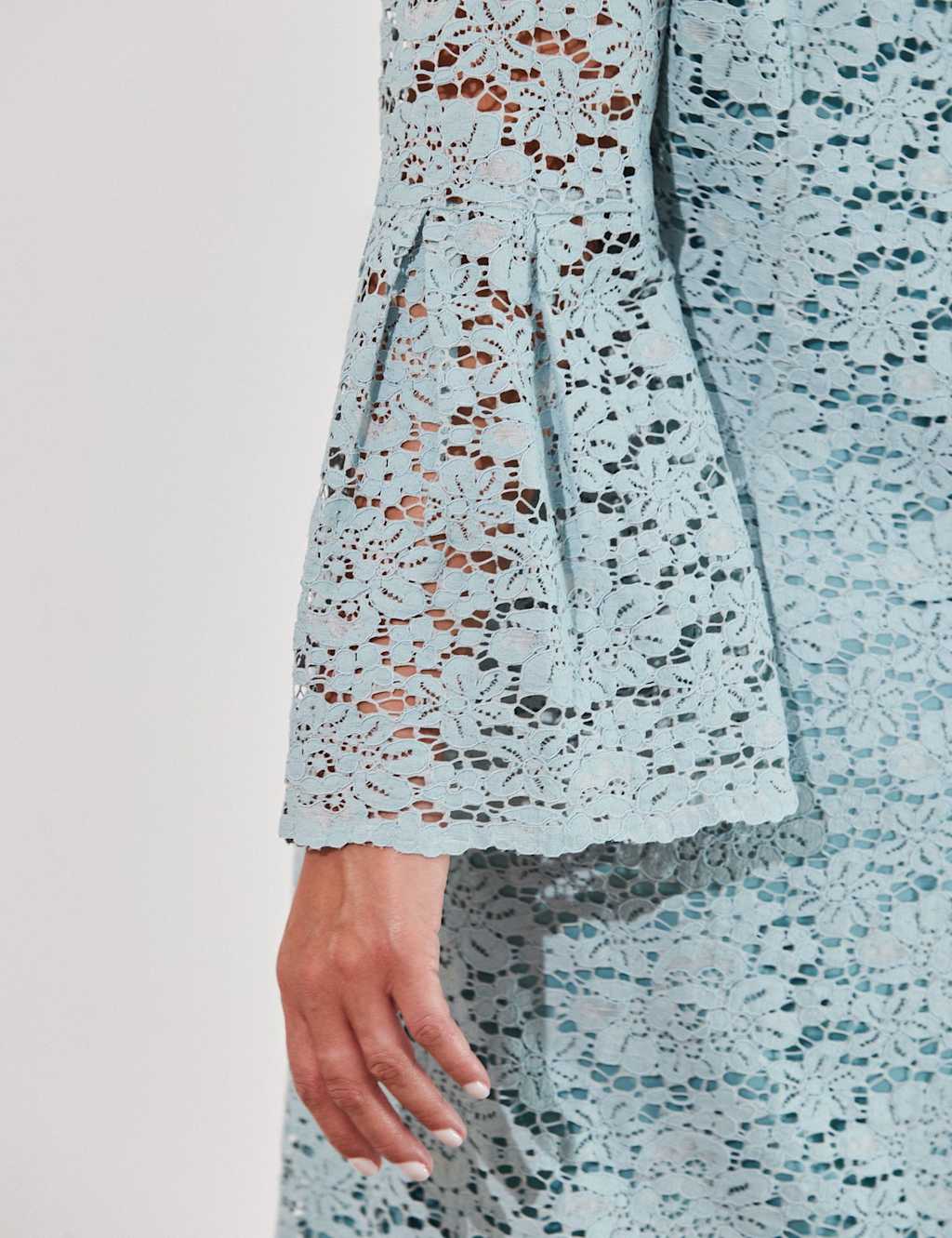 Cotton Rich Lace V-Neck Tea Dress 4 of 5