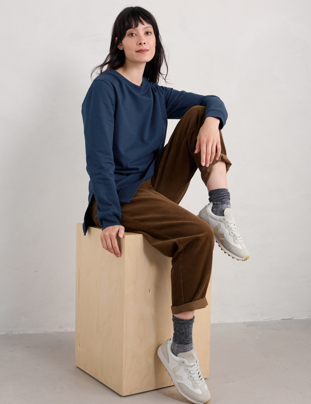 Cotton Rich Textured Longline Sweatshirt 3 of 4