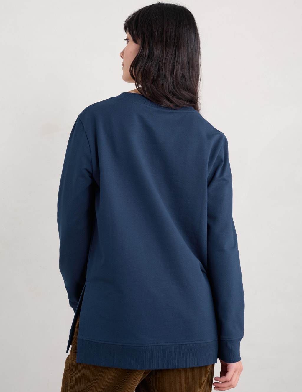 Cotton Rich Textured Longline Sweatshirt 4 of 4