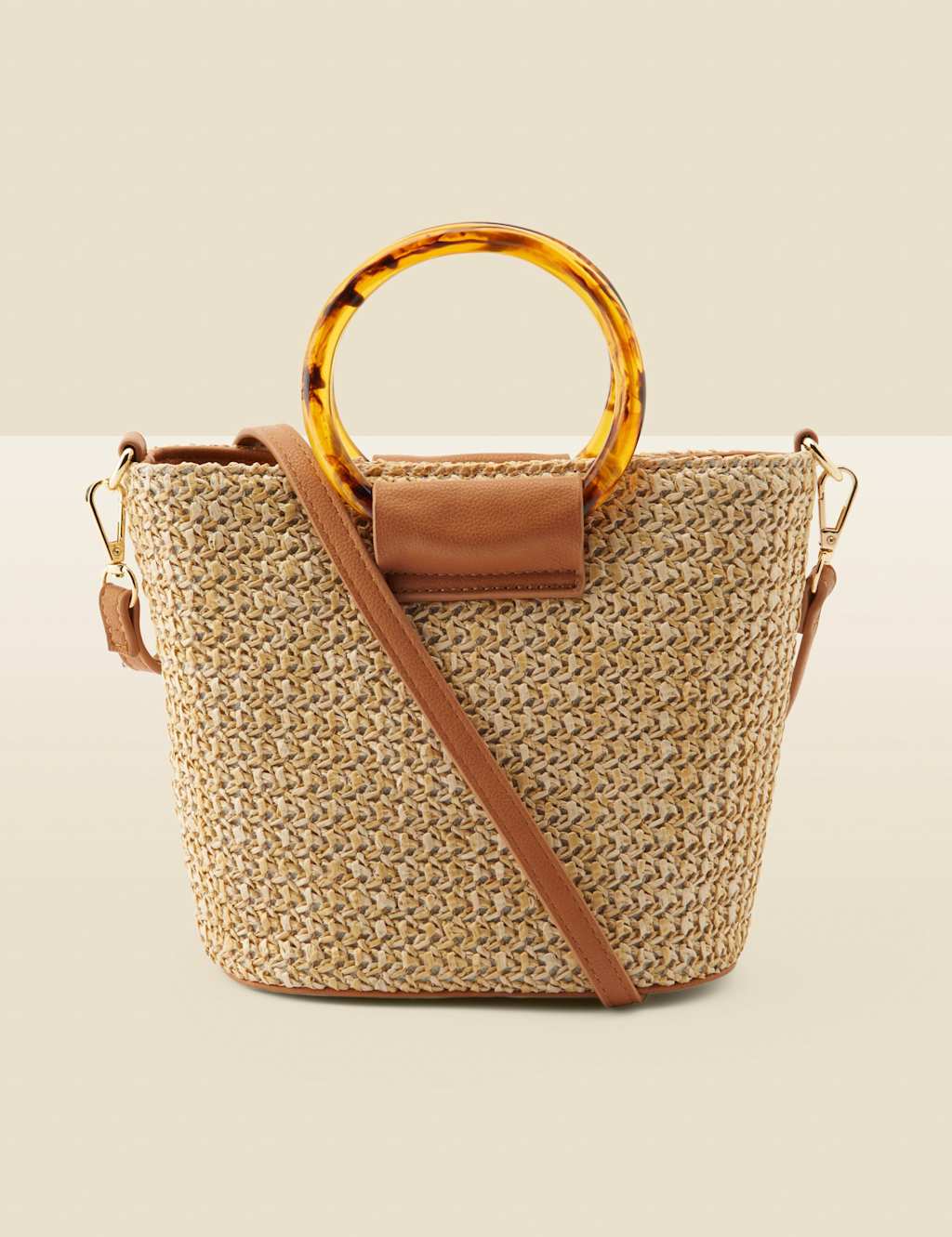 Raffia Cross Body Grab Bag 2 of 4