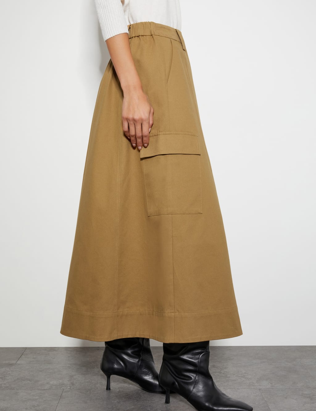 Pure Cotton Midi Utility Skirt 4 of 6